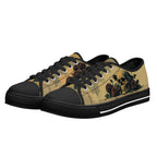 Alas Poor Yorick Canvas Lowtops (black pair angled)