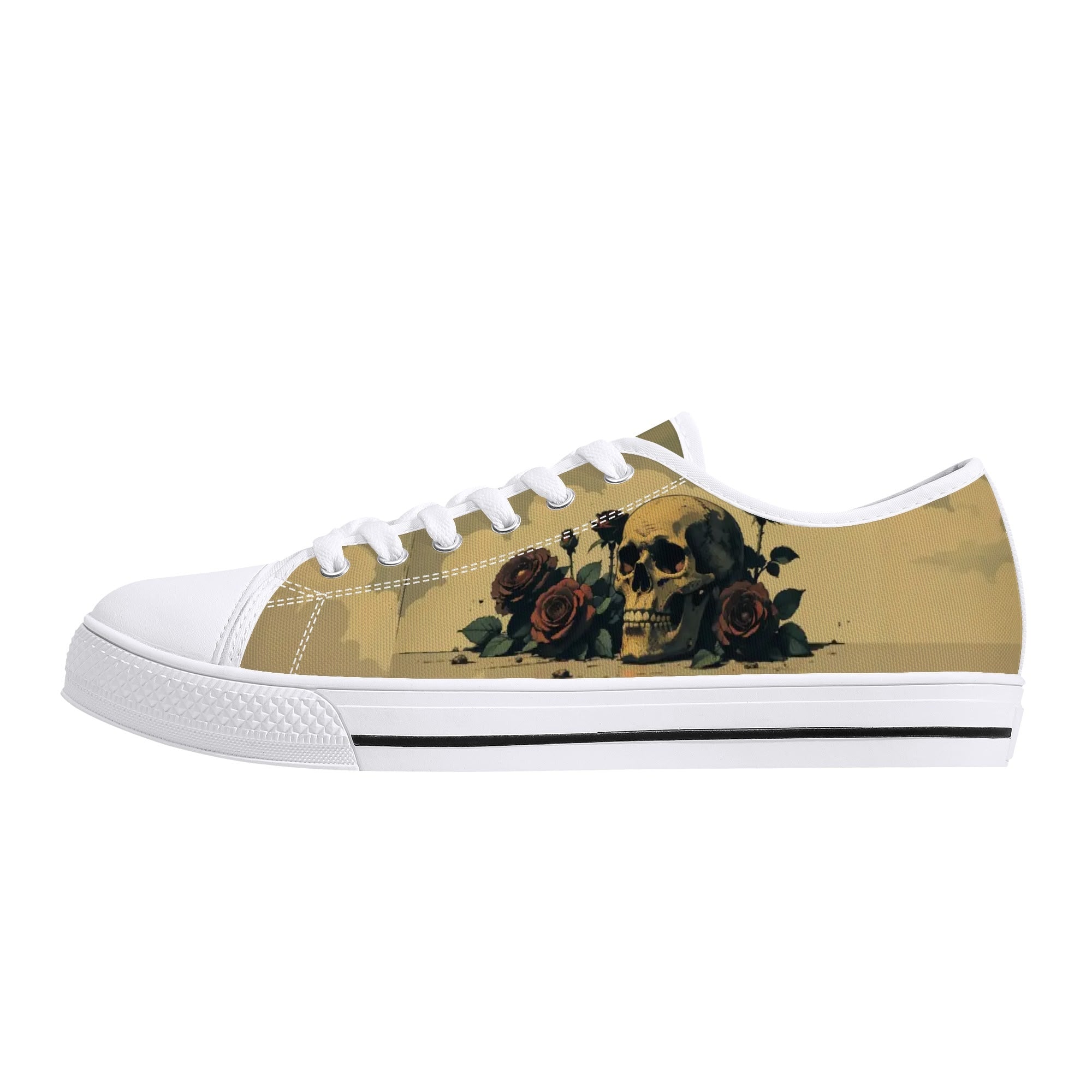 Alas Poor Yorick Canvas Lowtops (white left outside)