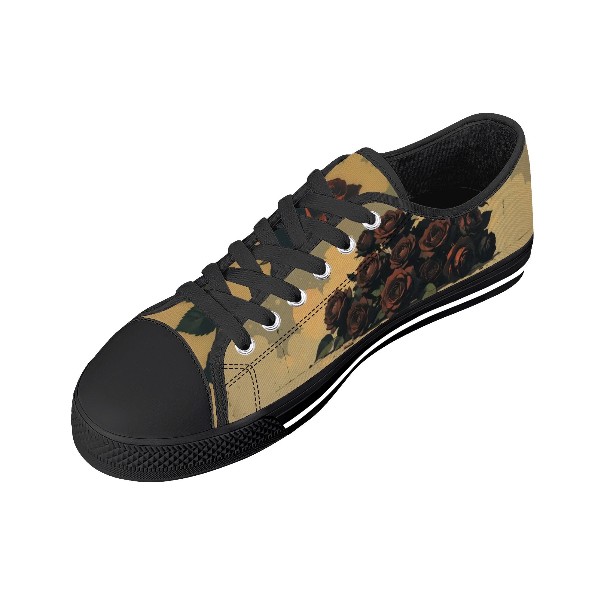Alas Poor Yorick Canvas Lowtops (black right above angled)