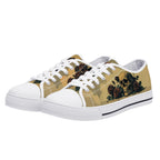 Alas Poor Yorick Canvas Lowtops (white pair angled)