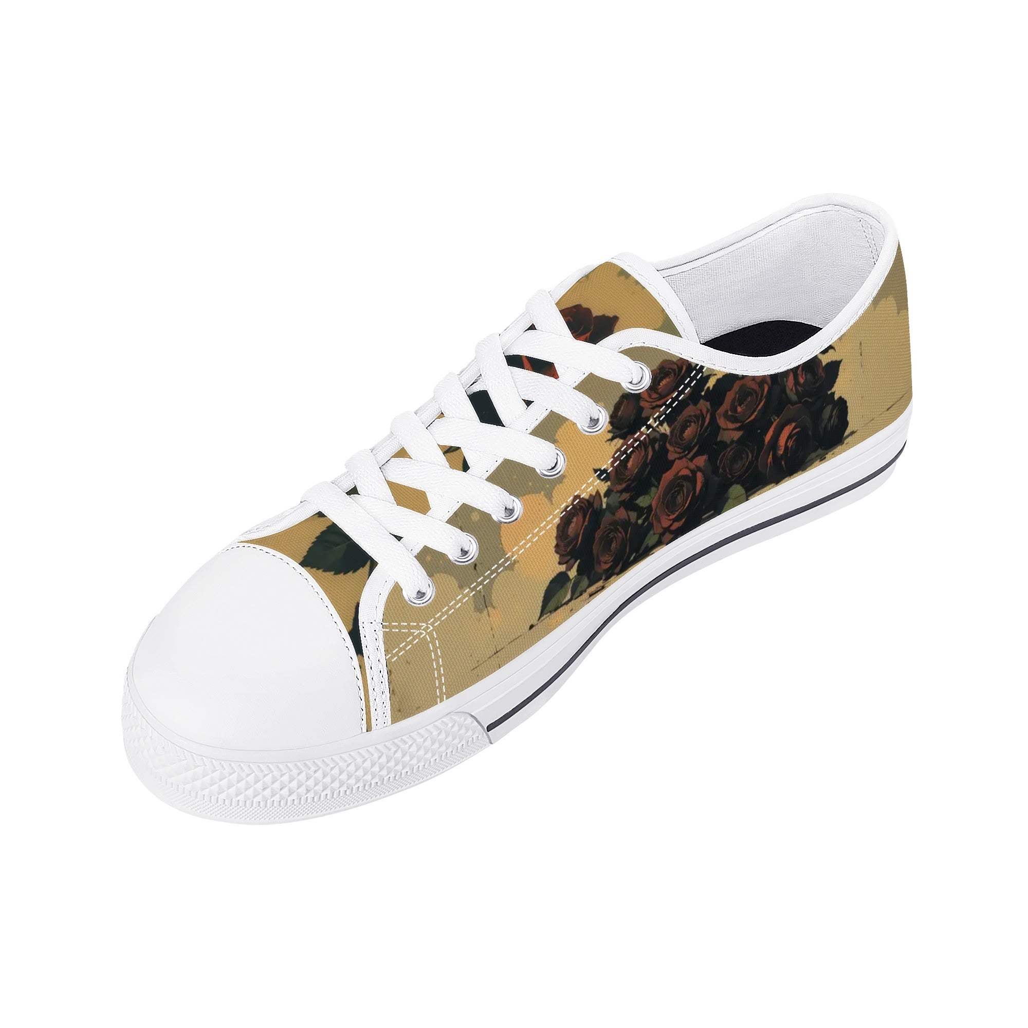 Alas Poor Yorick Canvas Lowtops (white right above angled)