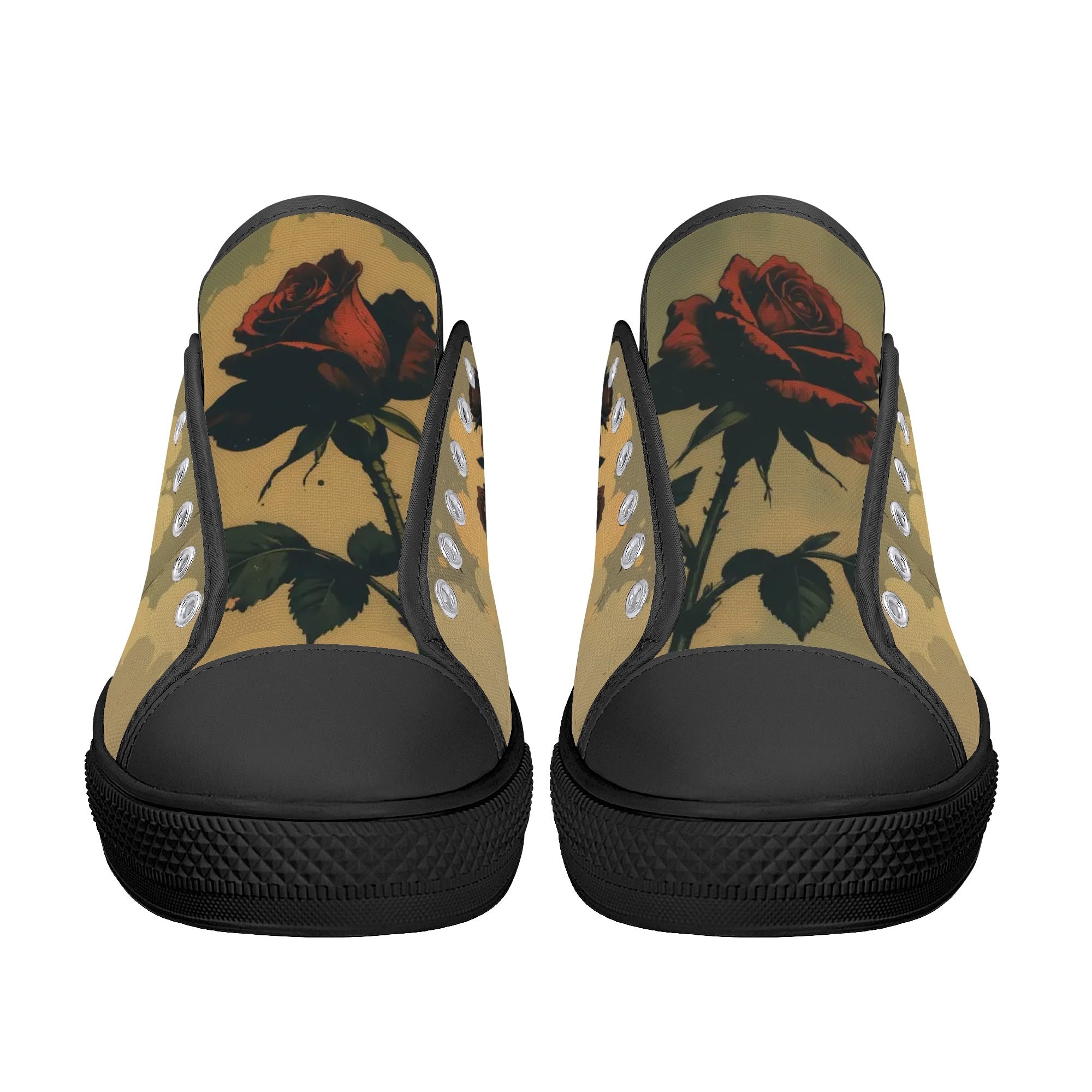Alas Poor Yorick Canvas Lowtops (black pair front)