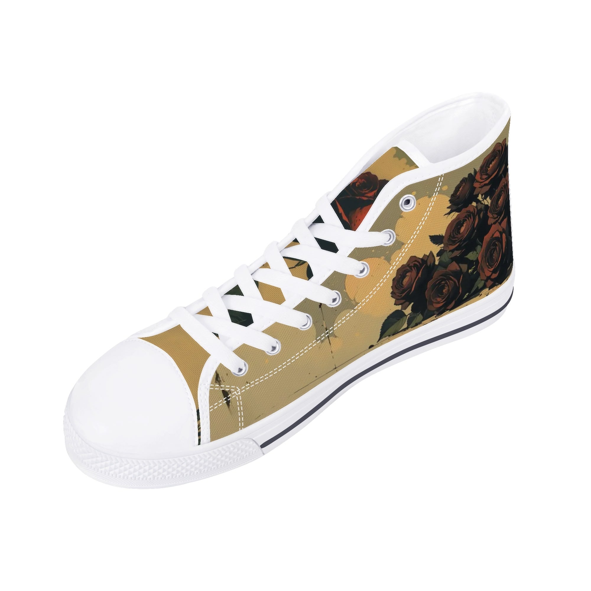 Alas Poor Yorick Canvas Hightops (white right above angled)