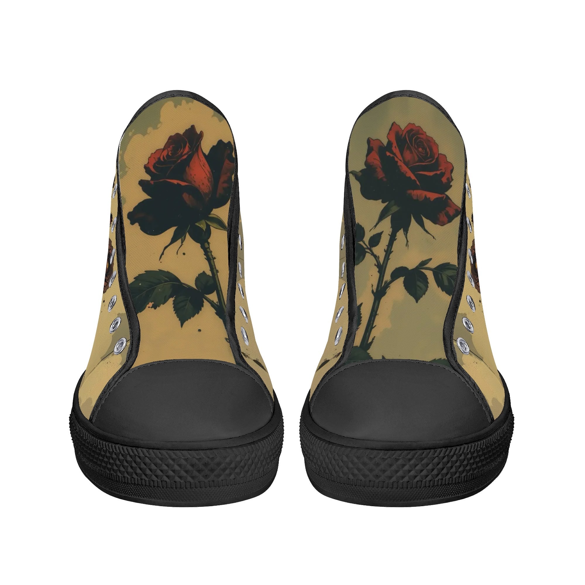 Alas Poor Yorick Canvas Hightops (black pair front)