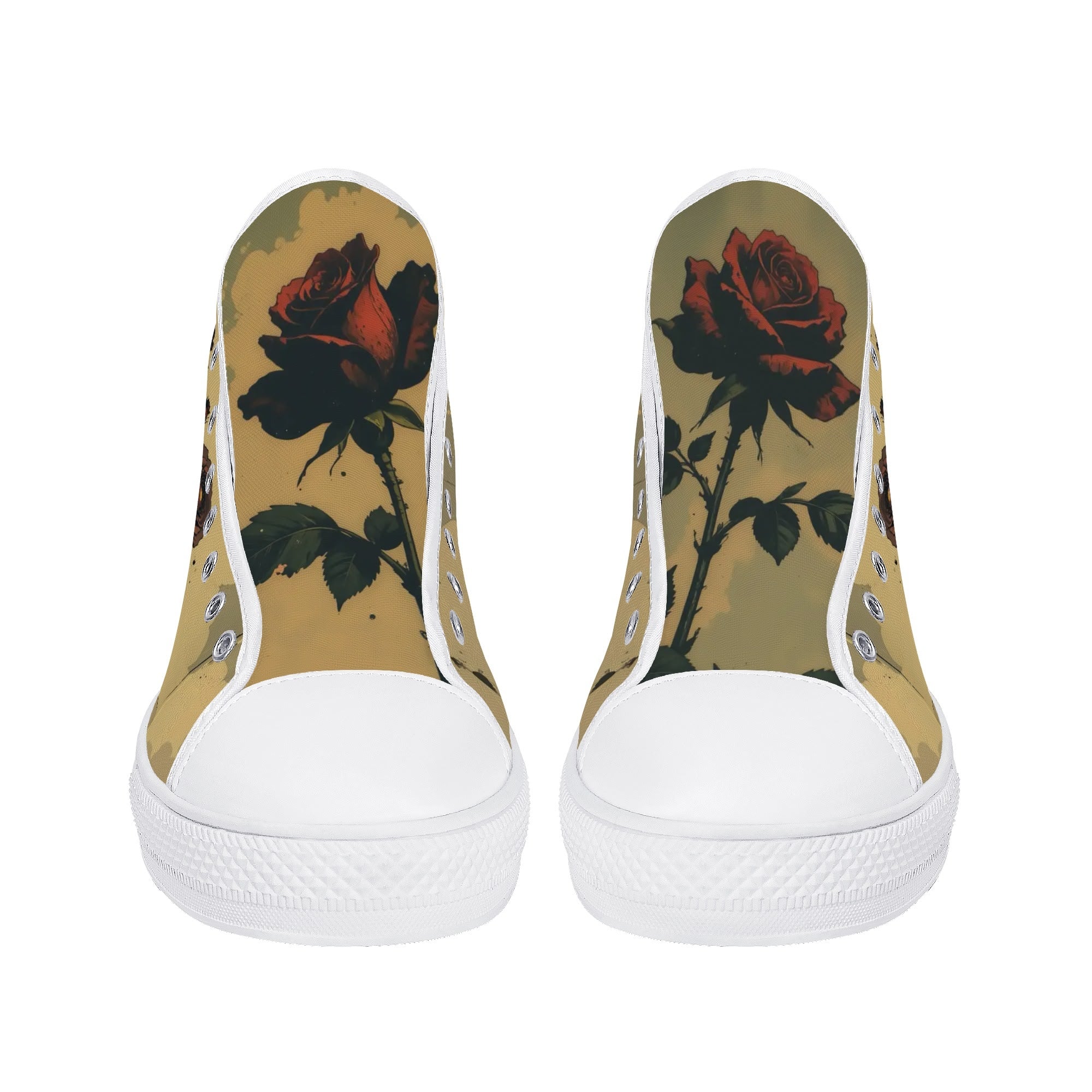 Alas Poor Yorick Canvas Hightops (white pair front)