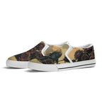 Alas Poor Yorick Canvas Slipons (white pair angled)