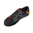 Kaleidorose Canvas Lowtops (black right above angled)