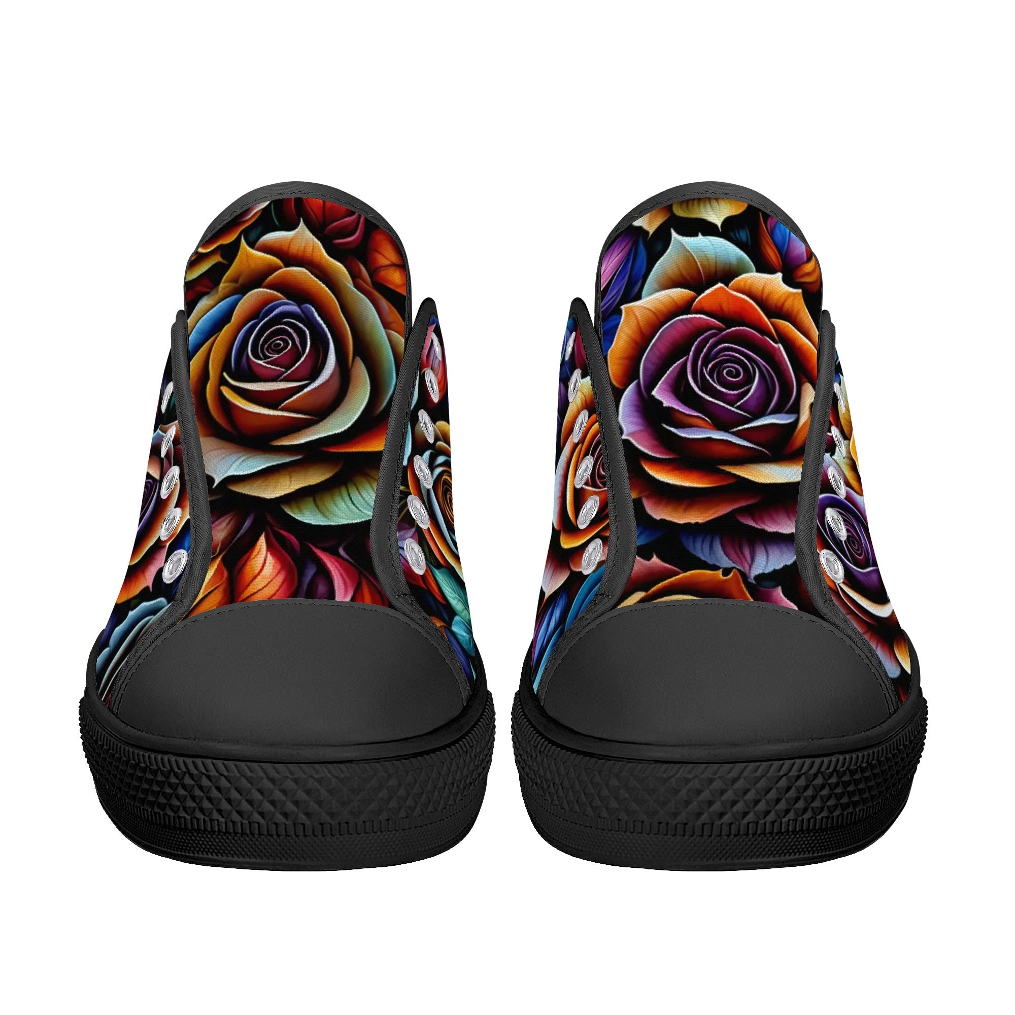 Kaleidorose Canvas Lowtops (black pair front)
