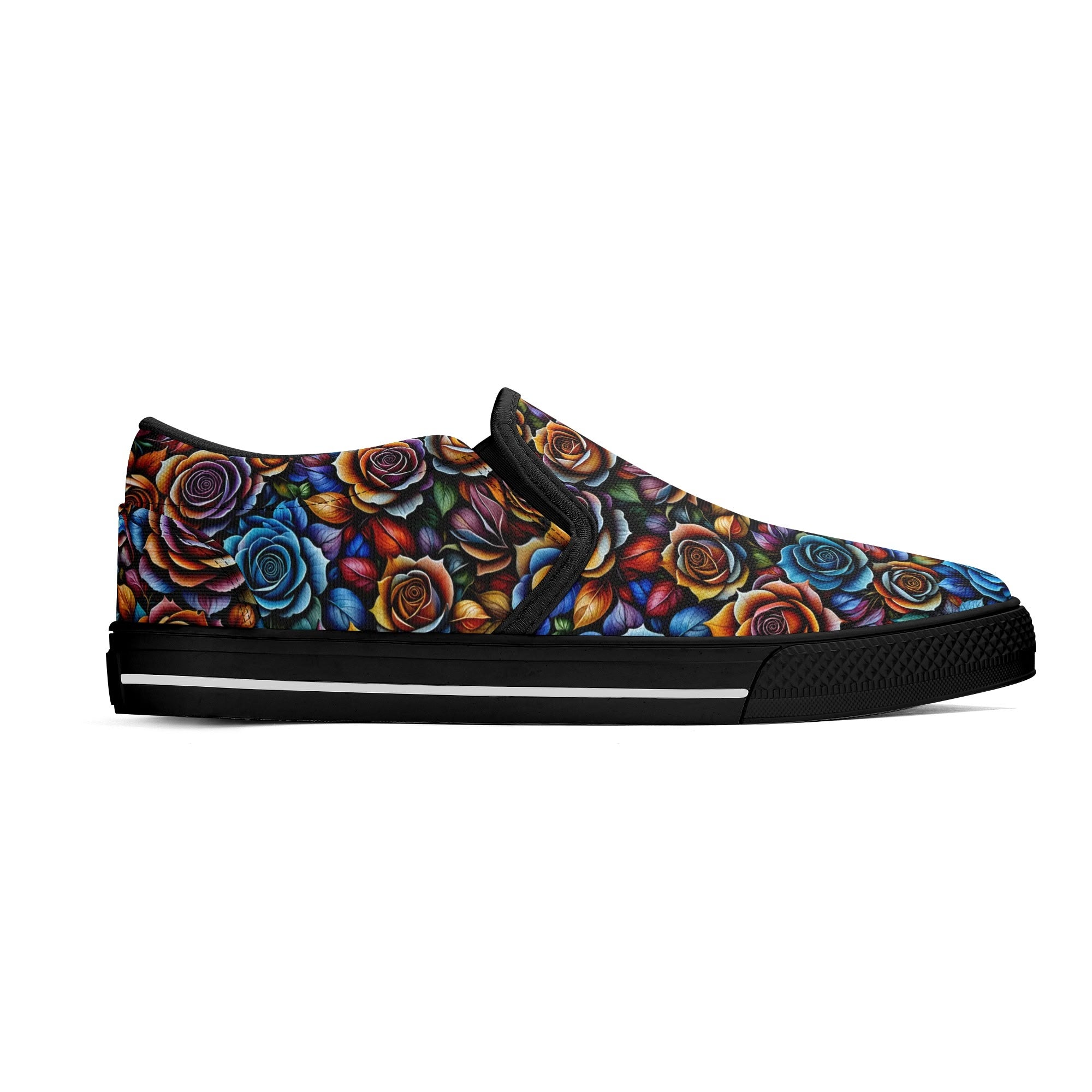 Kaleidorose Canvas Slipons (black right outside)
