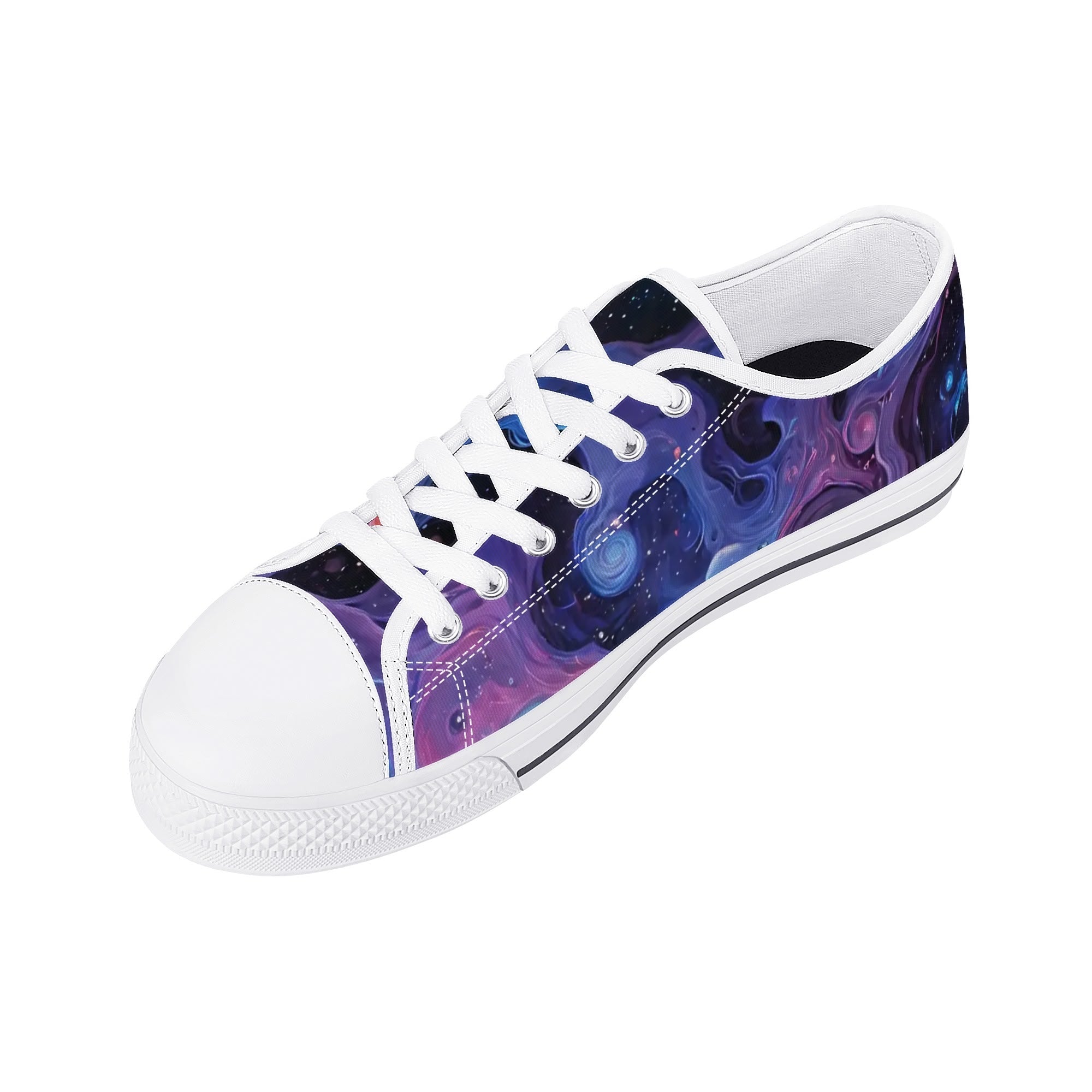 Aethonox Mortis Canvas Lowtops (white right above angled)