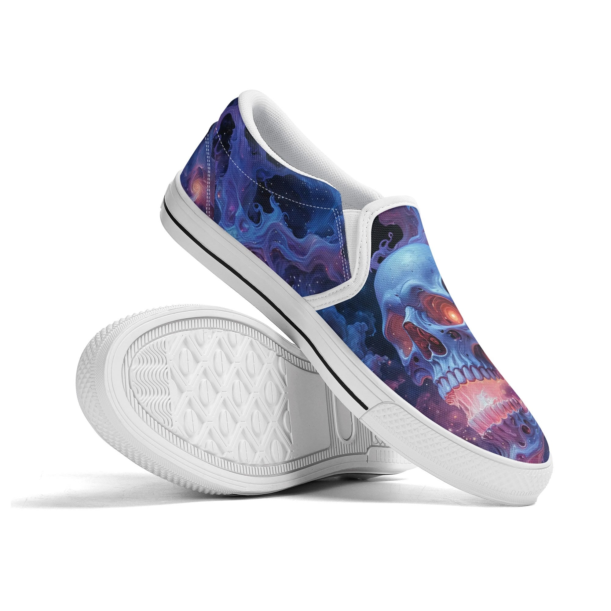 Aethonox Mortis Canvas Slipons (white pair stacked)