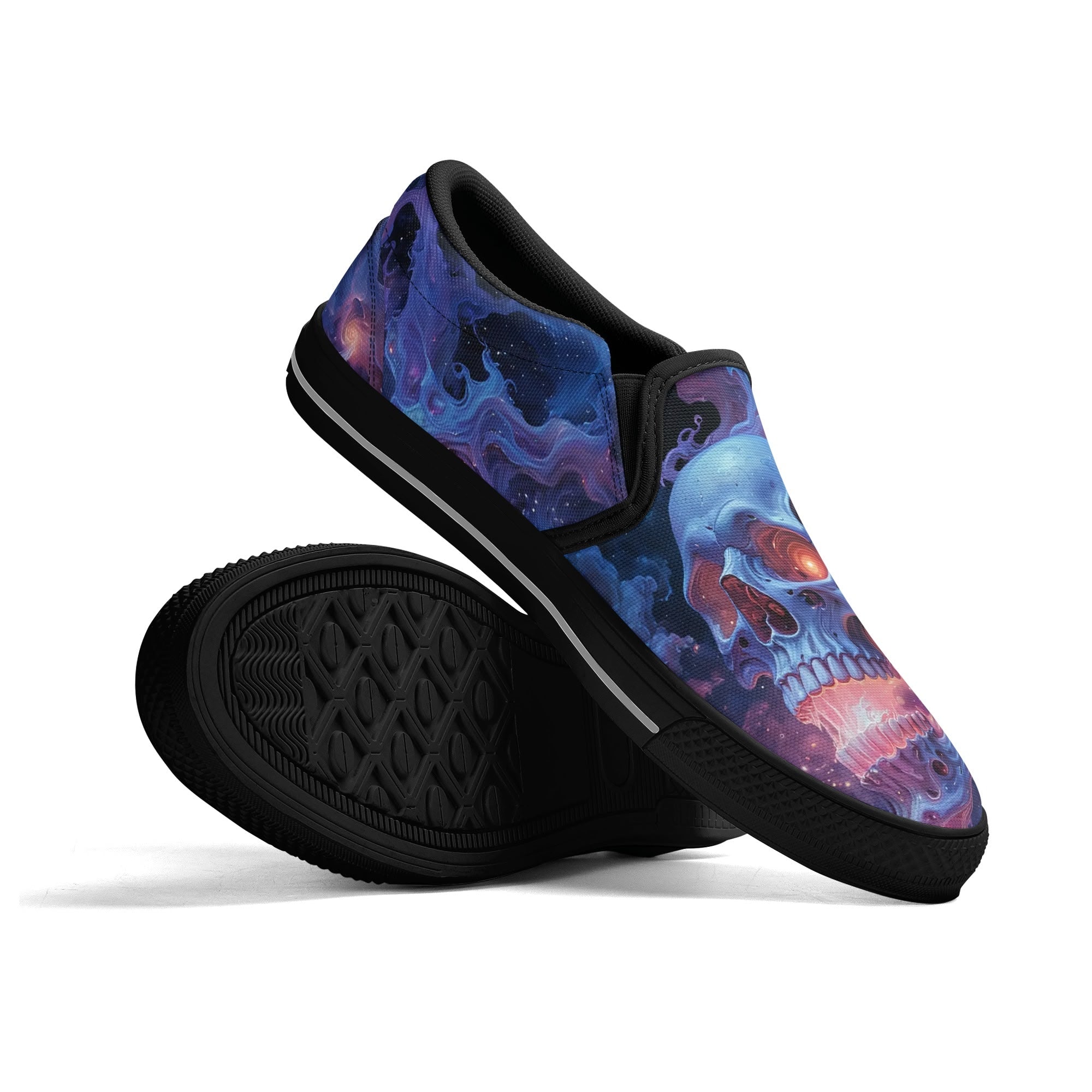 Aethonox Mortis Canvas Slipons (black pair stacked)