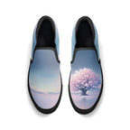 Cherry Blossom Dream Canvas Slipons (black pair top)