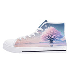 Cherry Blossom Dream Canvas Hightops (white left outside)