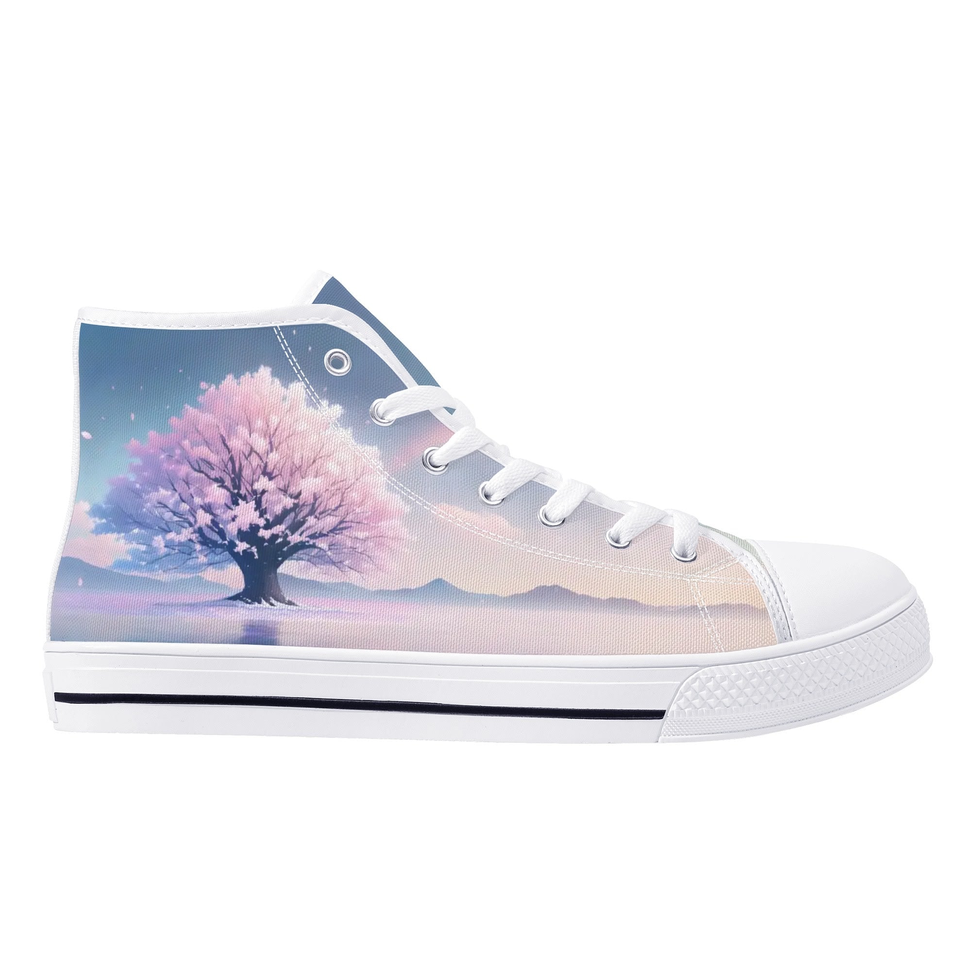 Cherry Blossom Dream Canvas Hightops (white right outside)