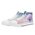 Cherry Blossom Dream Canvas Hightops (white pair angled)