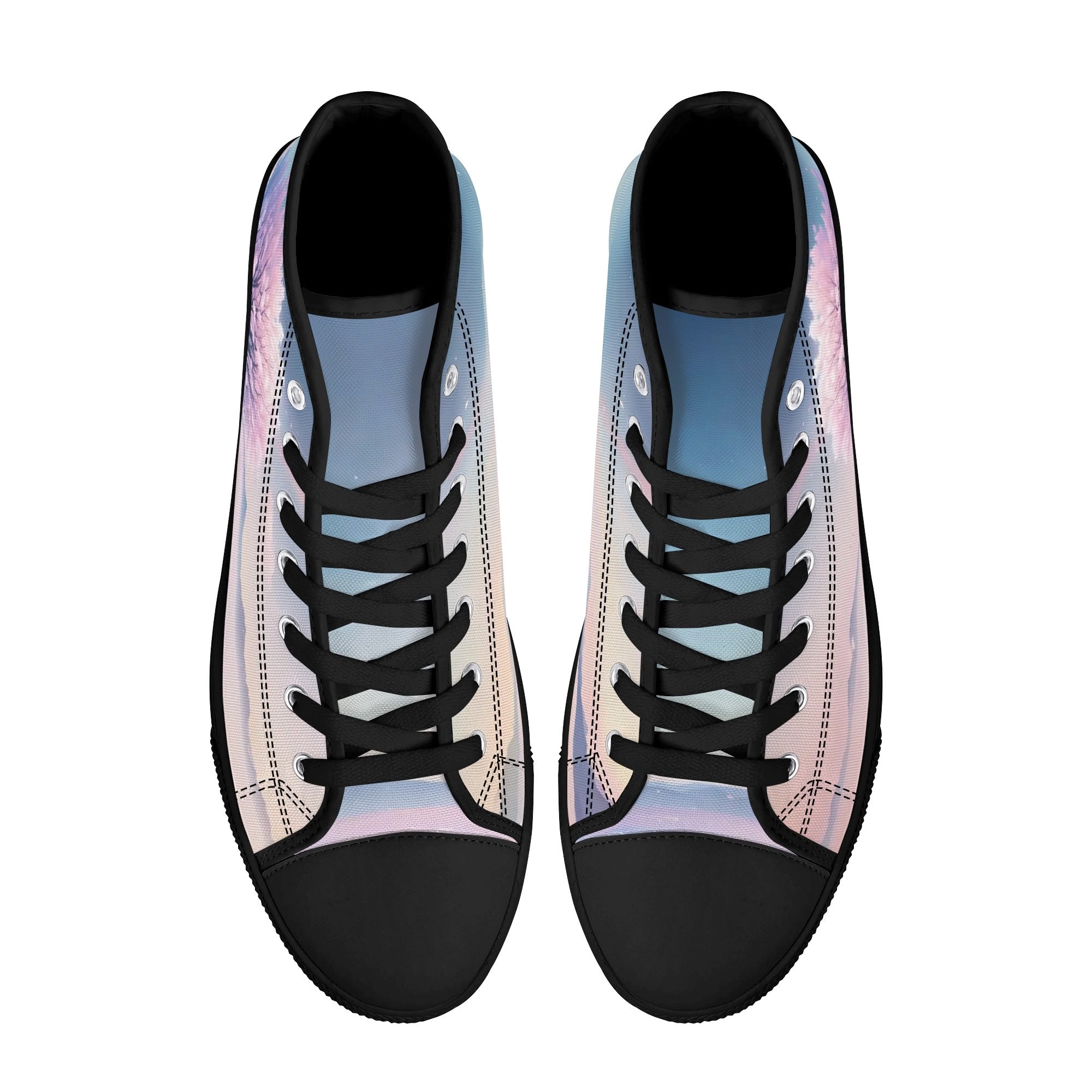 Cherry Blossom Dream Canvas Hightops (black pair top)