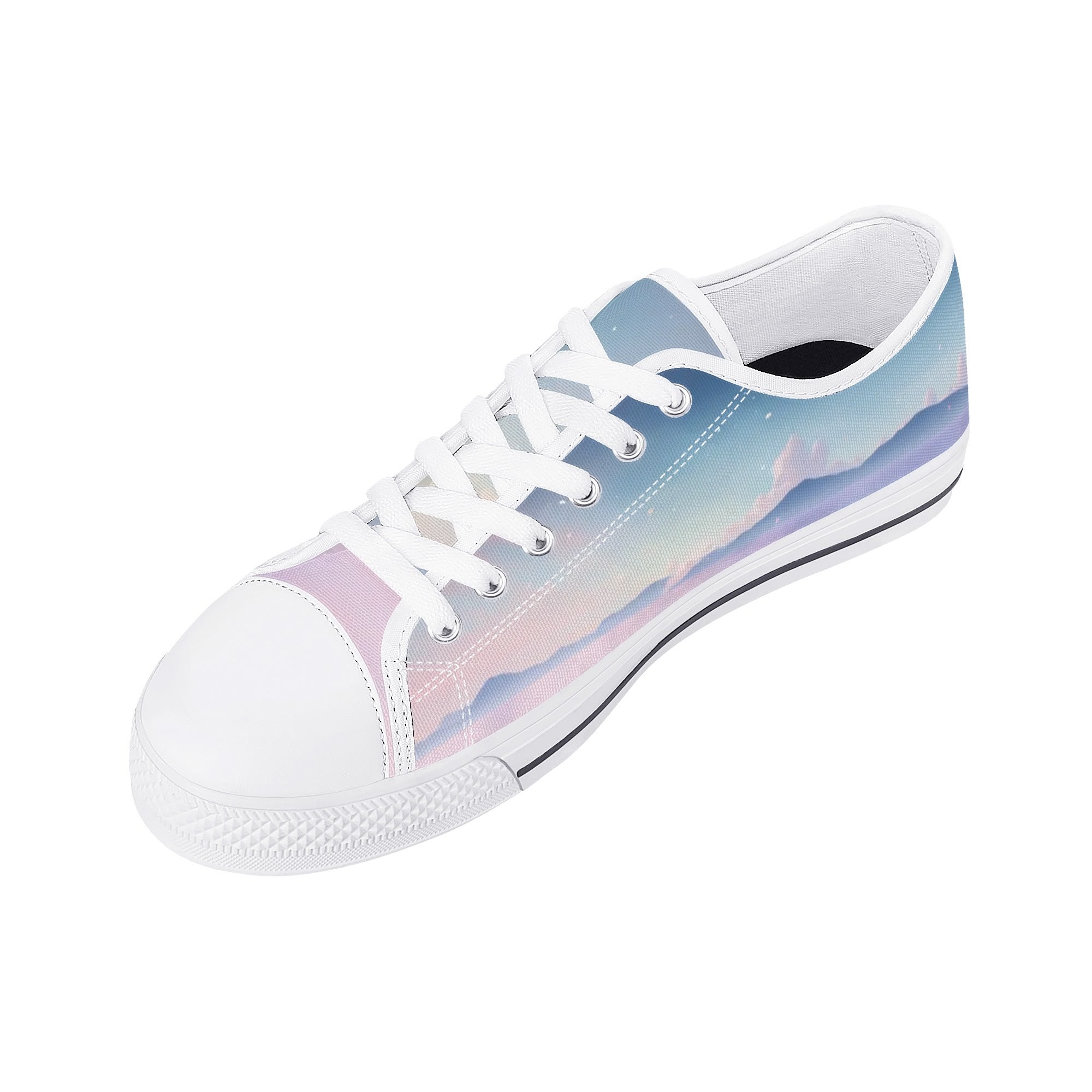 Cherry Blossom Dream Canvas Lowtops (white right above angled)