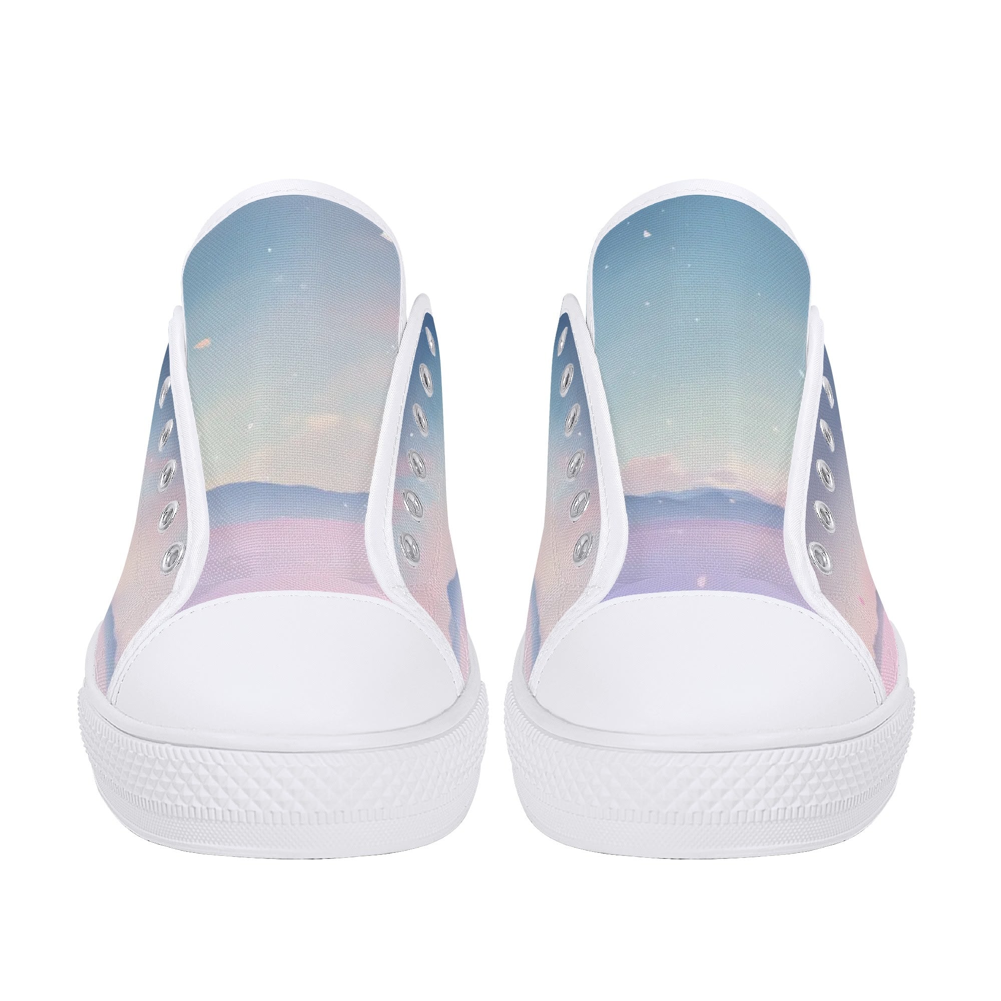 Cherry Blossom Dream Canvas Lowtops (white pair front)