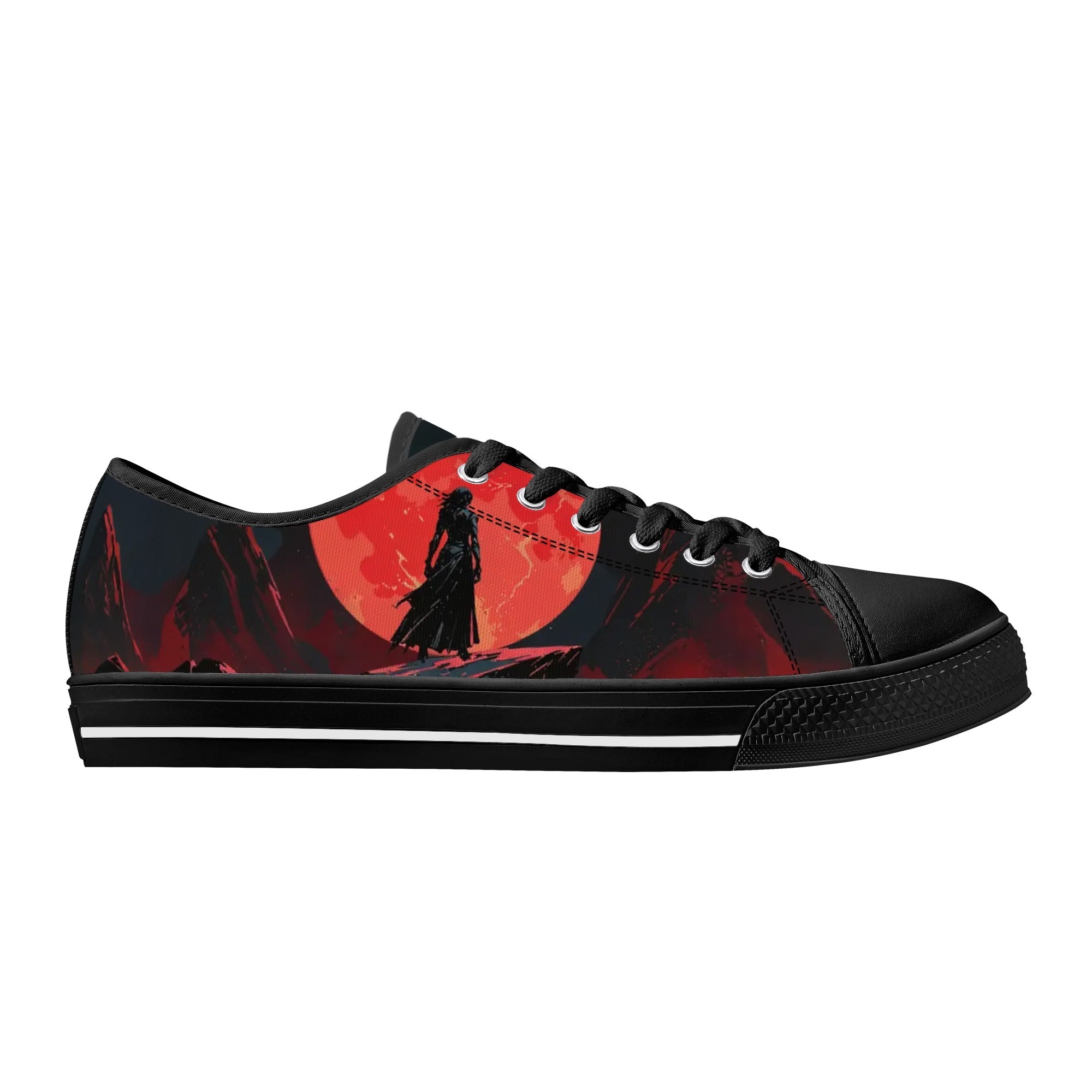 Crimson Vigil Canvas Lowtops (black right outside)