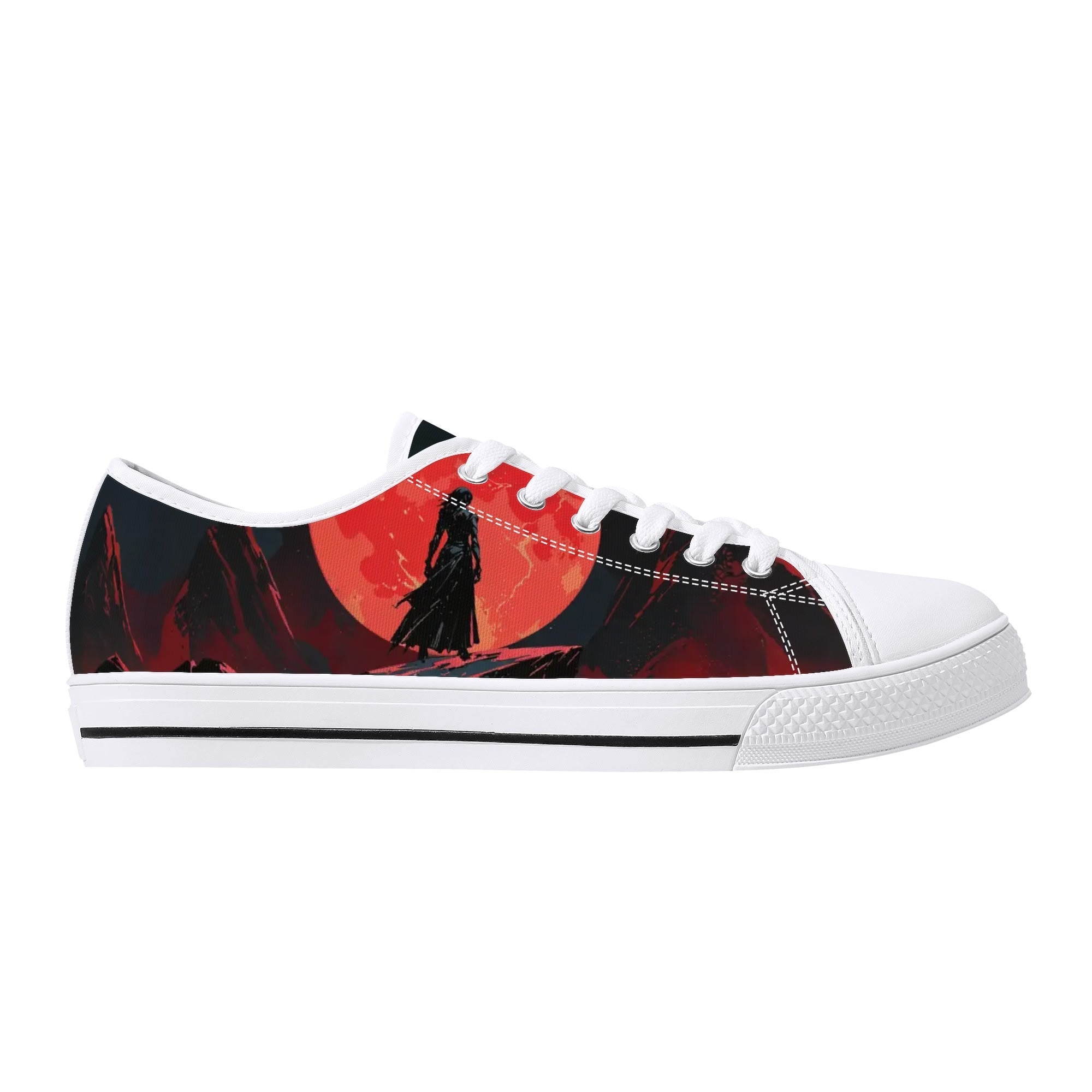 Crimson Vigil Canvas Lowtops (white right outside)
