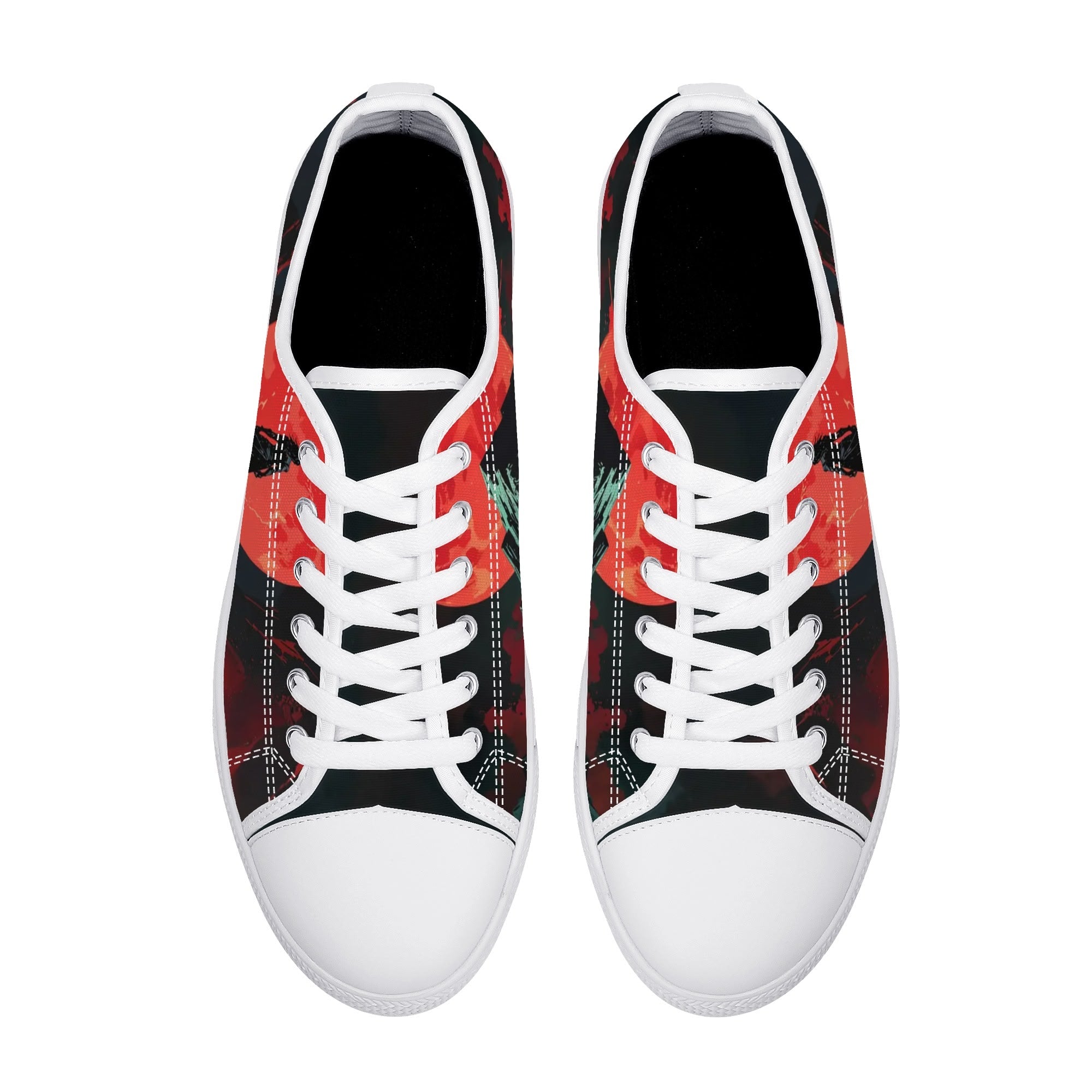 Crimson Vigil Canvas Lowtops (white pair top)