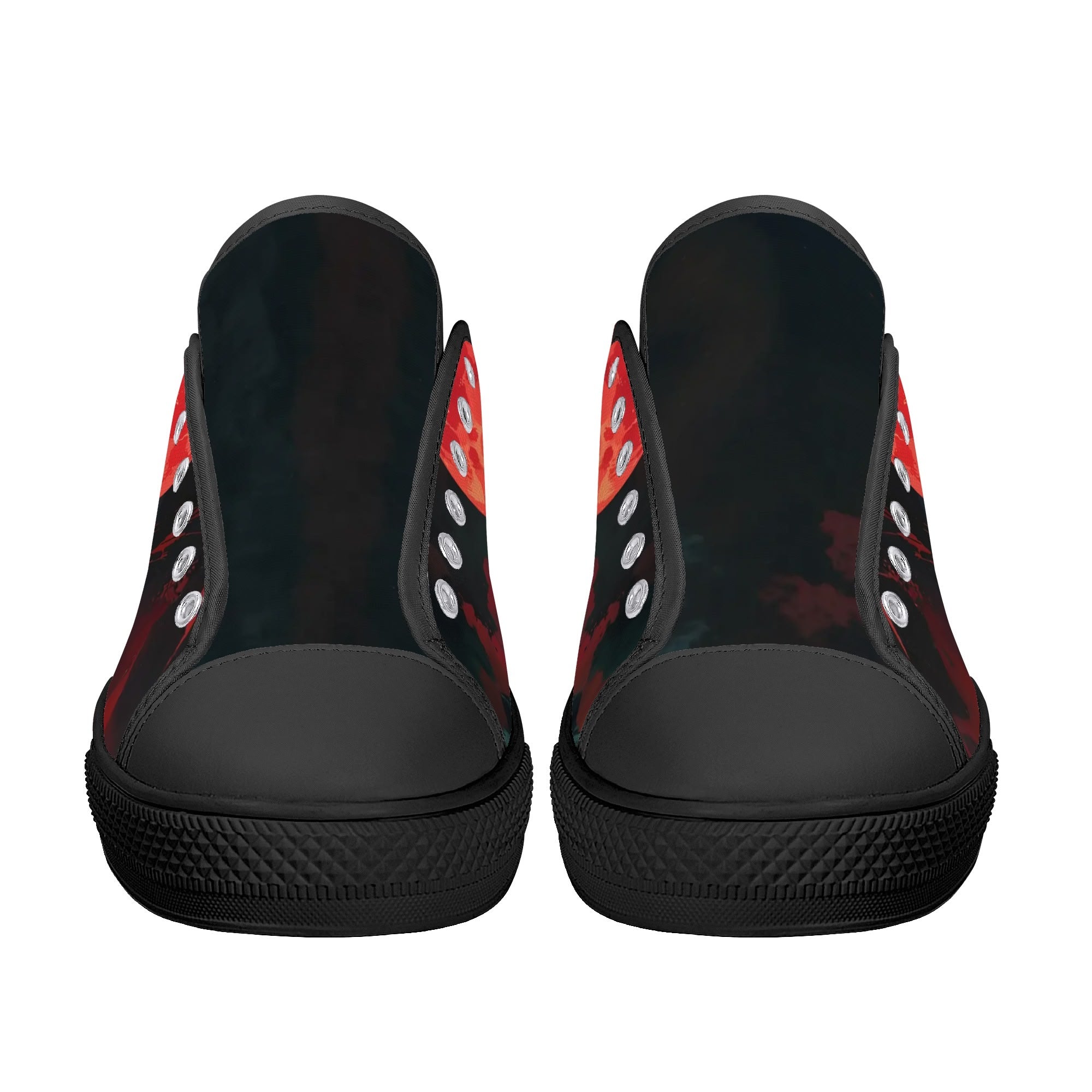 Crimson Vigil Canvas Lowtops (black pair front)