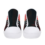 Crimson Vigil Canvas Lowtops (white pair front)