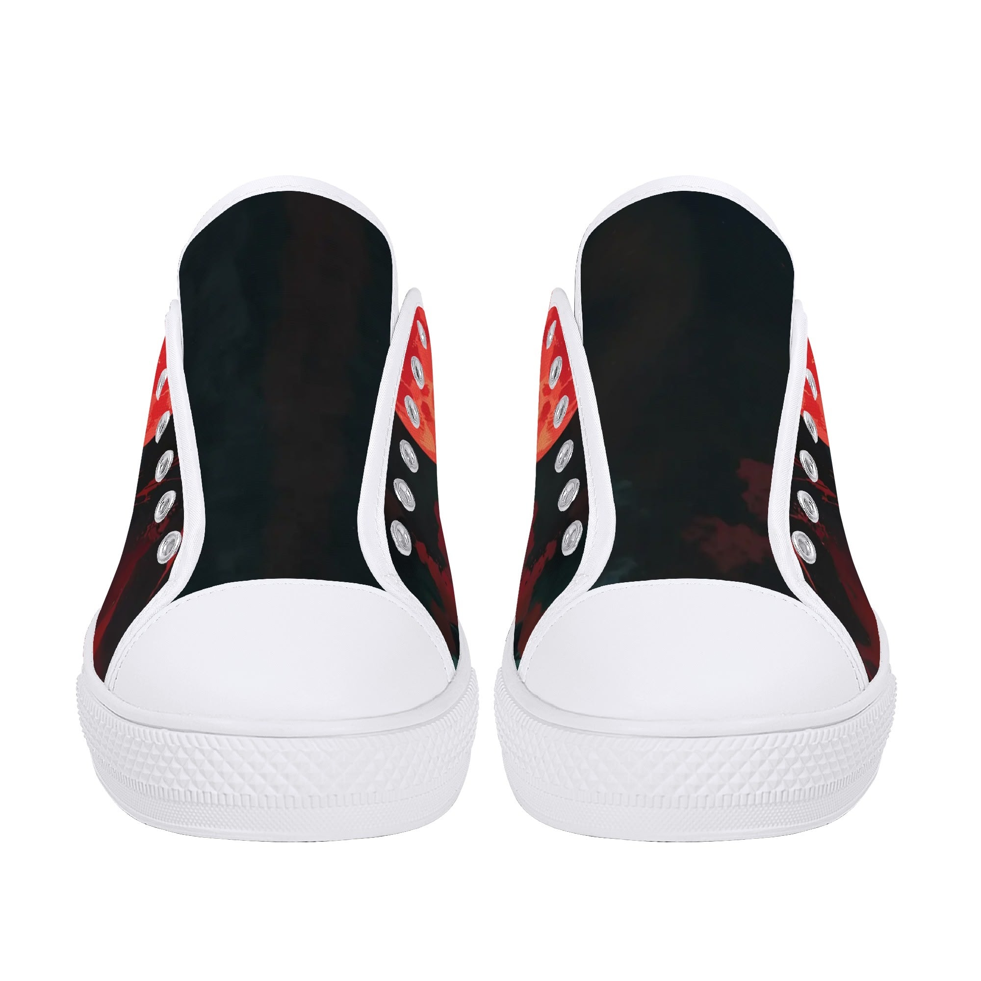 Crimson Vigil Canvas Lowtops (white pair front)