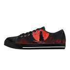 Crimson Vigil Canvas Lowtops (black left outside)
