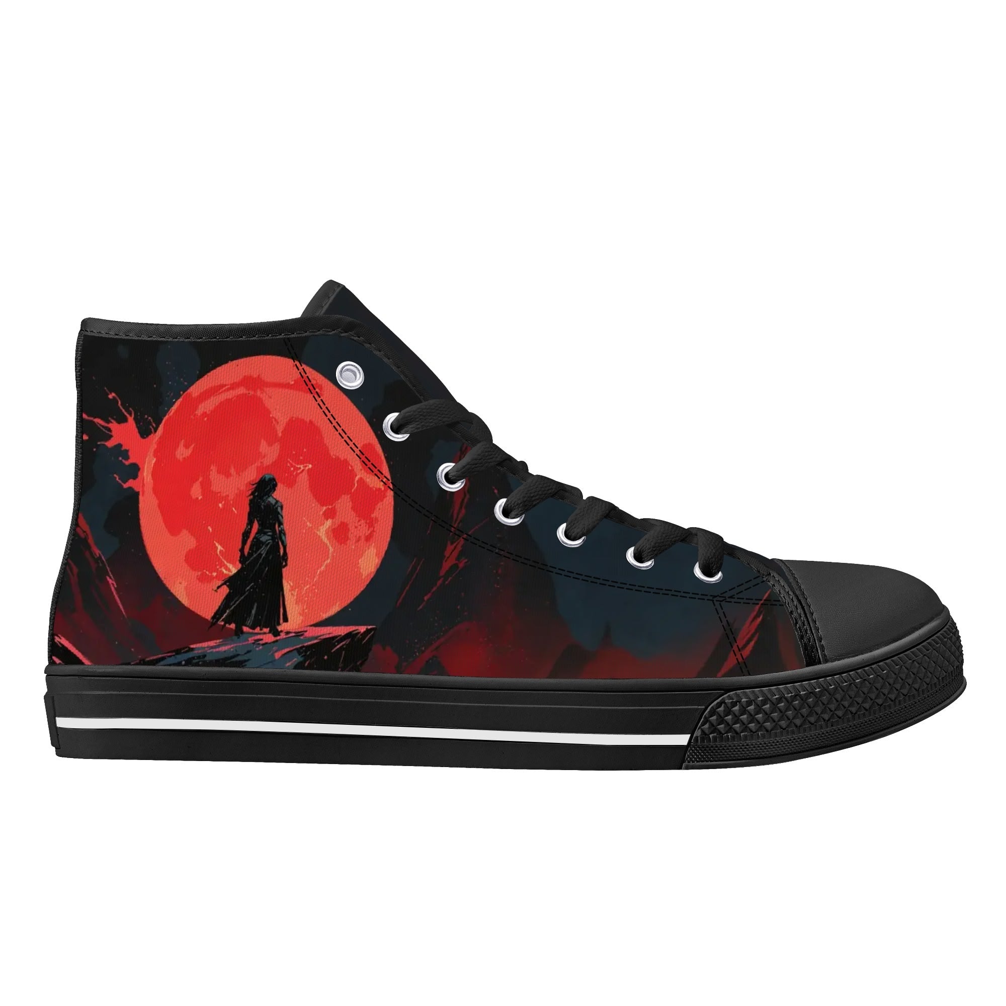 Crimson Vigil Canvas Hightops (black right outside)