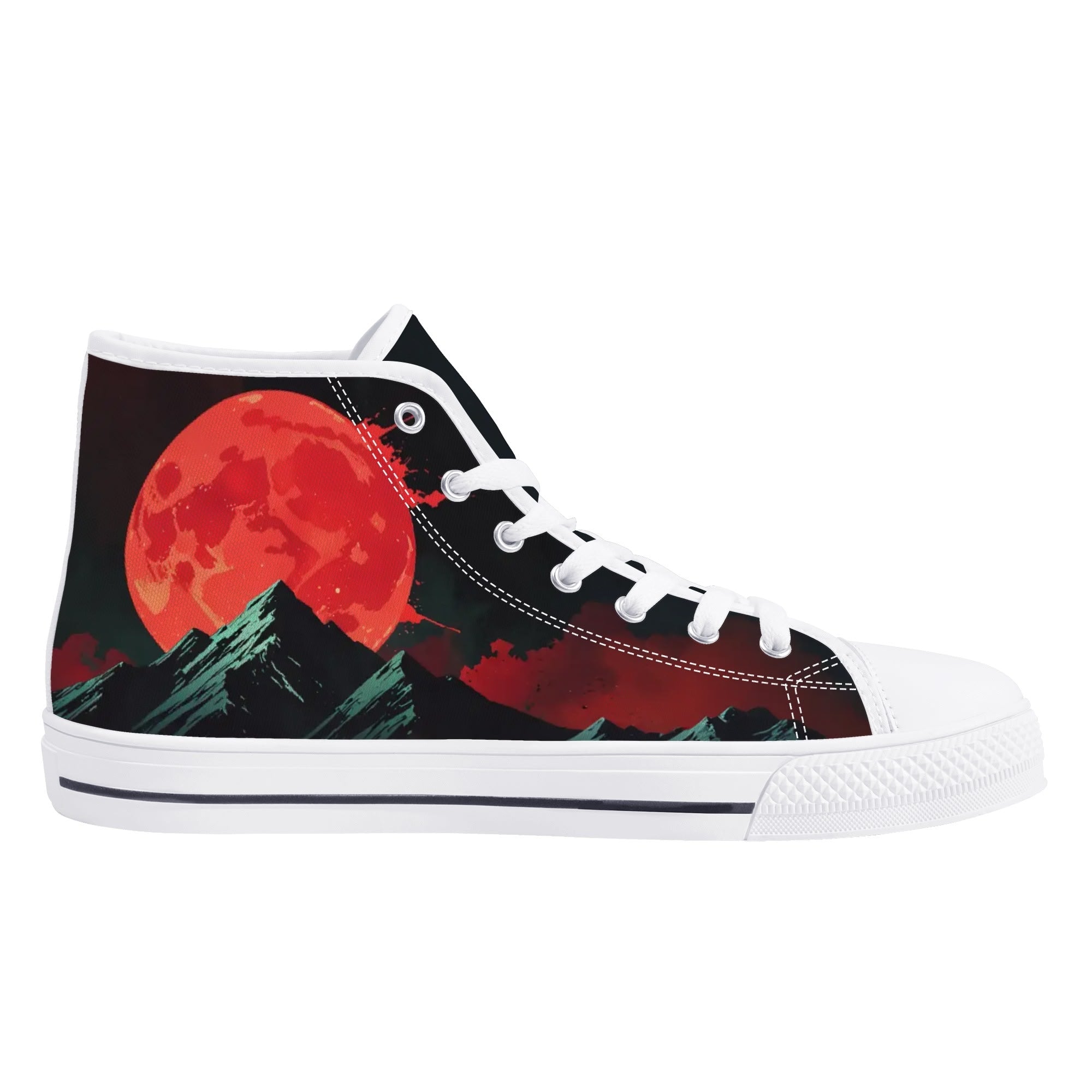 Crimson Vigil Canvas Hightops (white left inside)