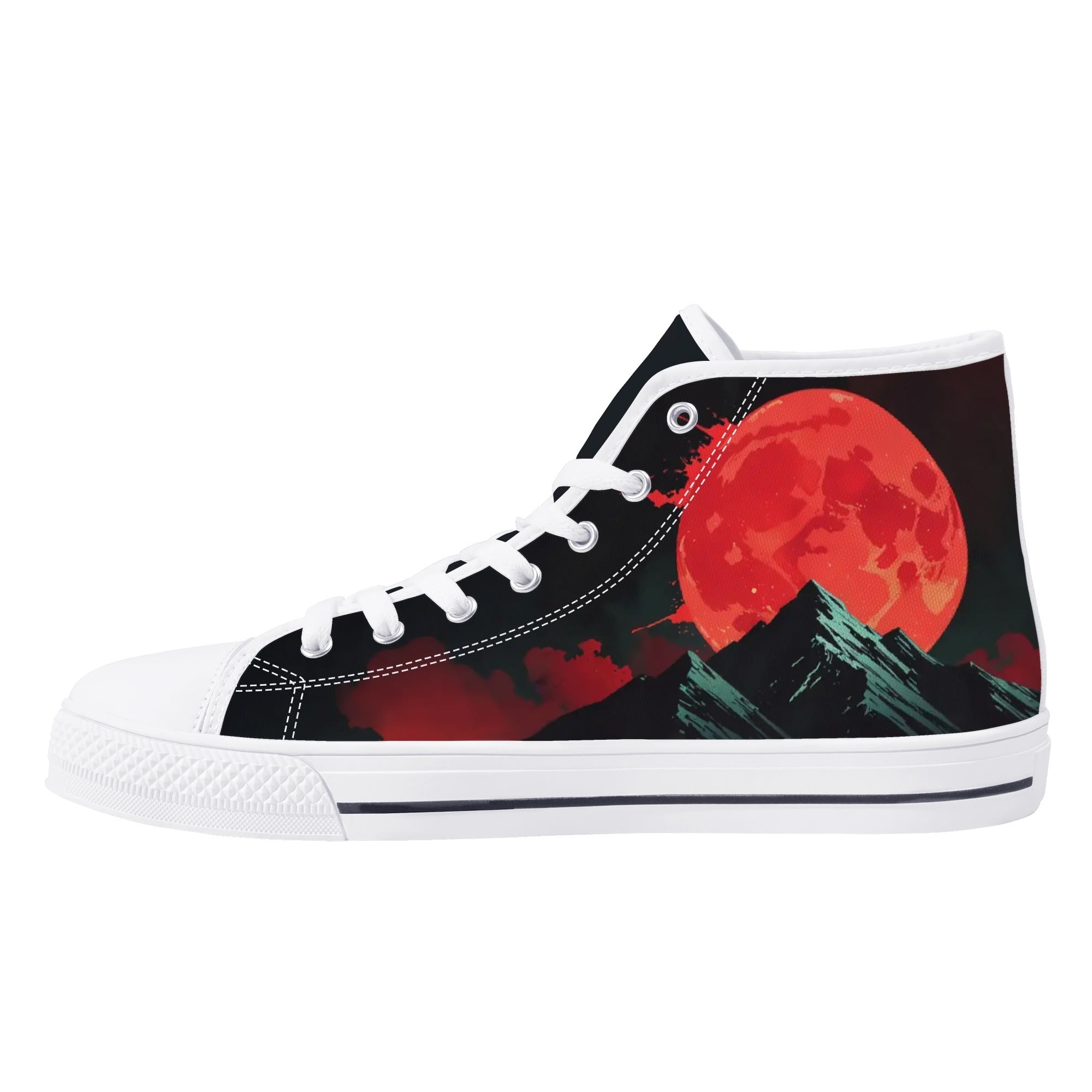 Crimson Vigil Canvas Hightops (white right inside)