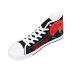 Crimson Vigil Canvas Hightops (white right above angled)