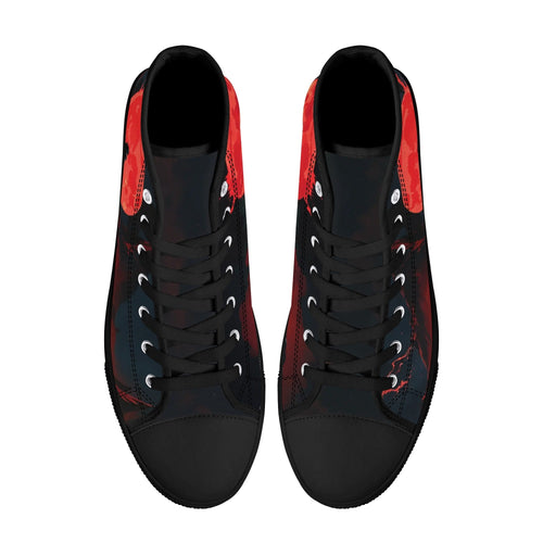 Crimson Vigil Canvas Hightops (black pair top)