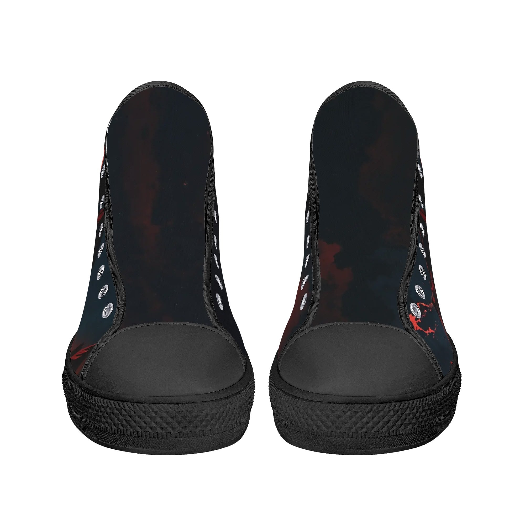 Crimson Vigil Canvas Hightops (black pair front)