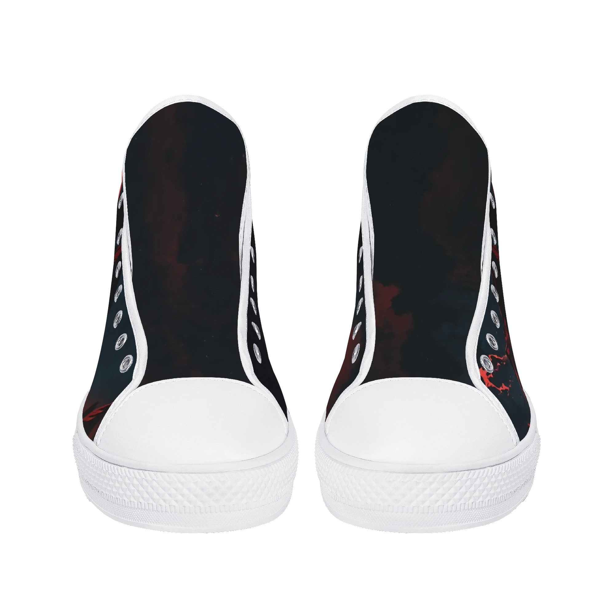 Crimson Vigil Canvas Hightops (white pair front)
