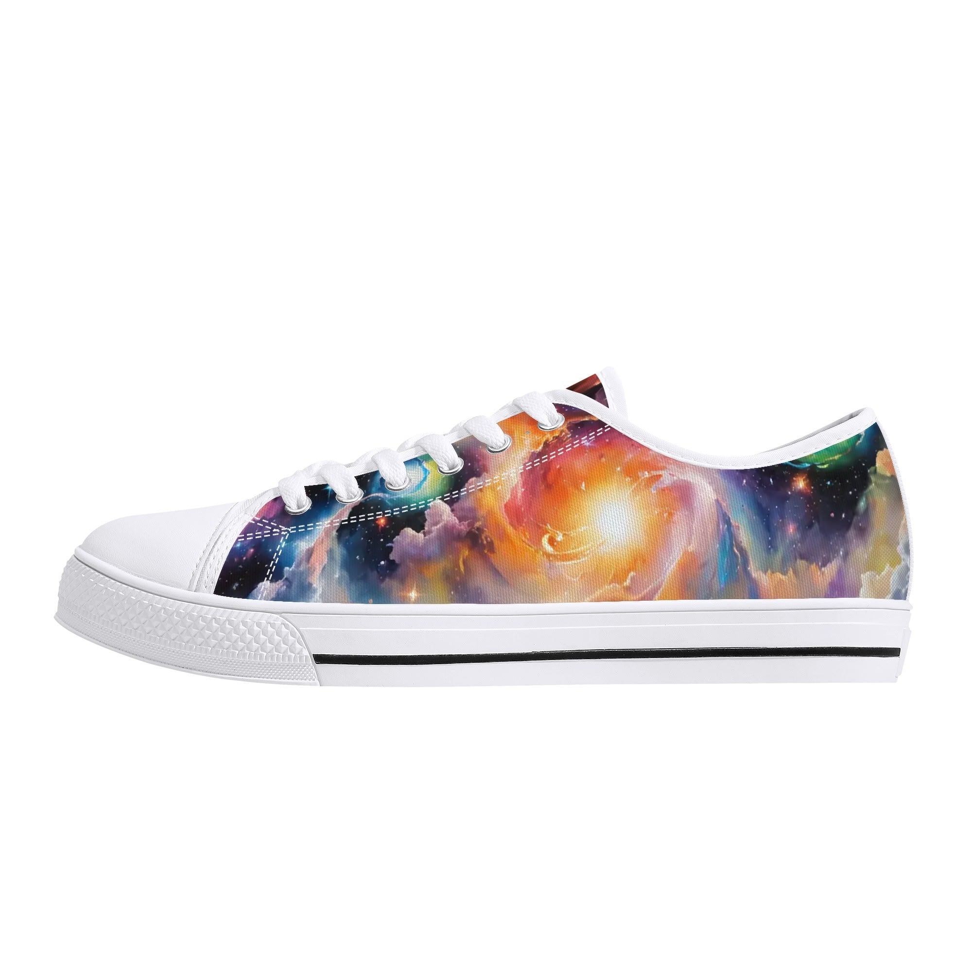 Nebula Scape Canvas Lowtops (white left outside)