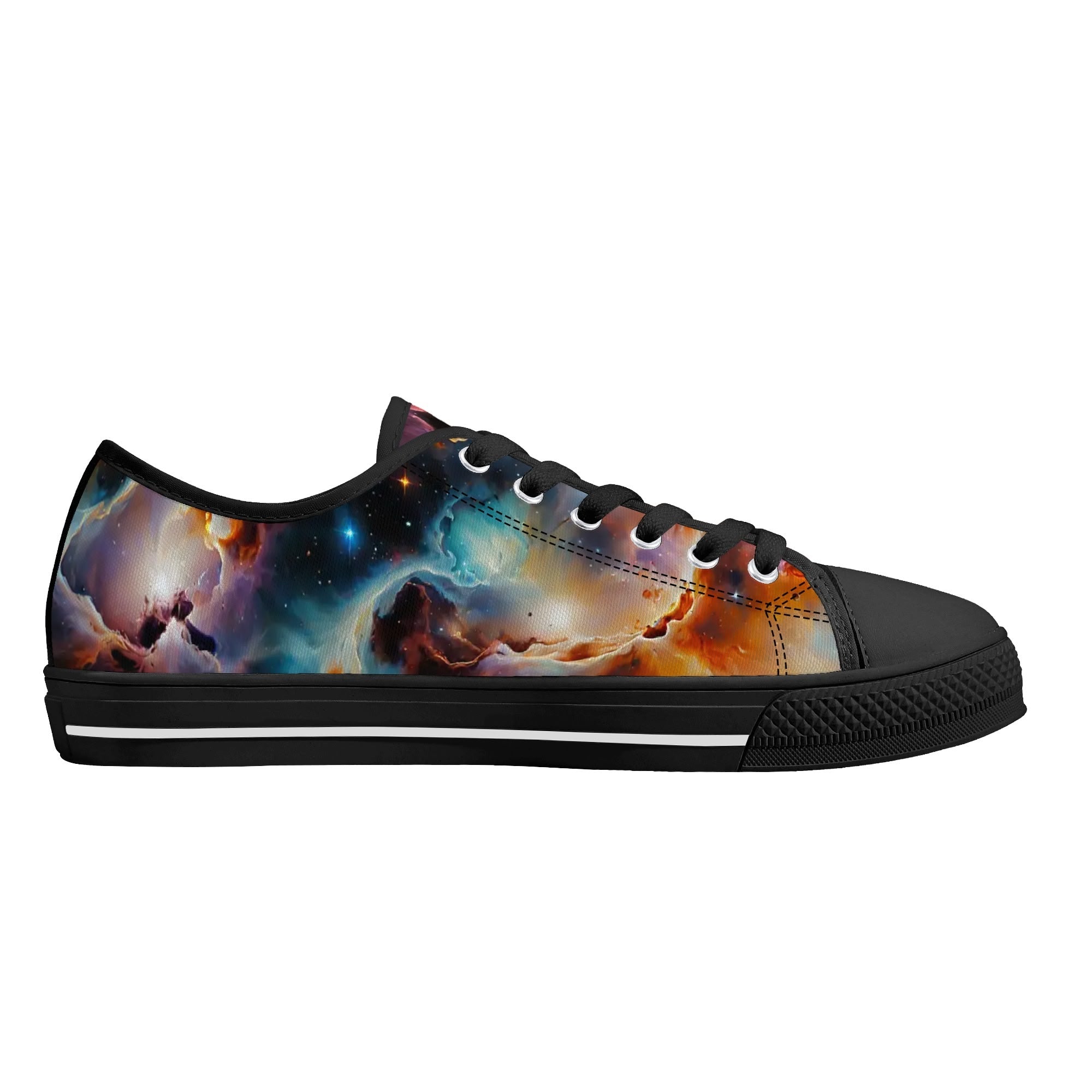 Nebula Scape Canvas Lowtops (black left inside)