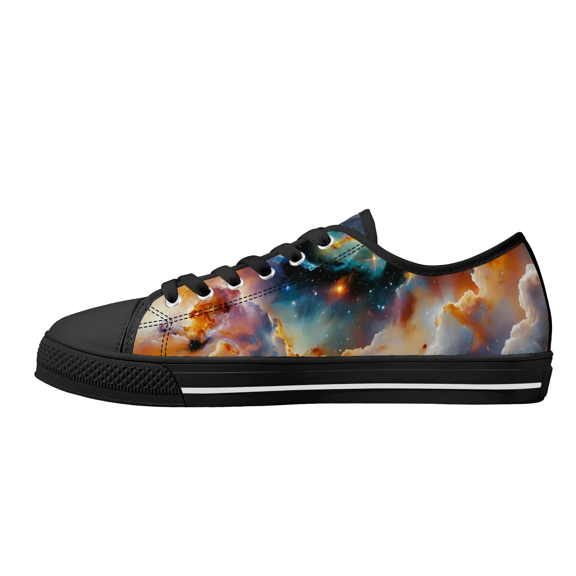 Nebula Scape Canvas Lowtops (black right inside)