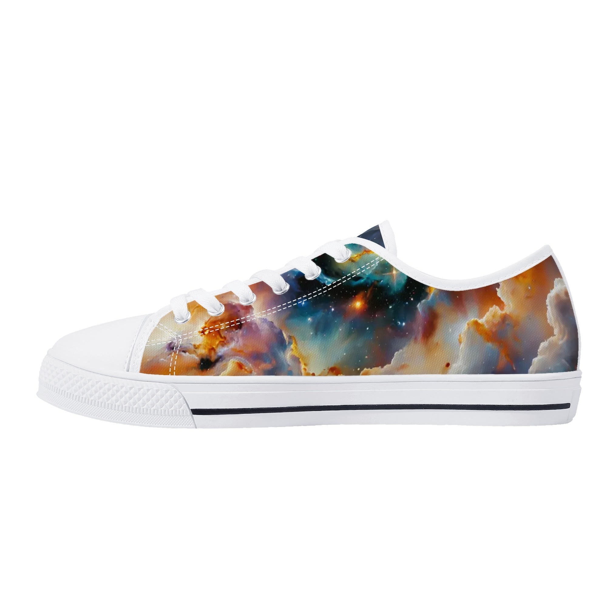 Nebula Scape Canvas Lowtops (white right inside)