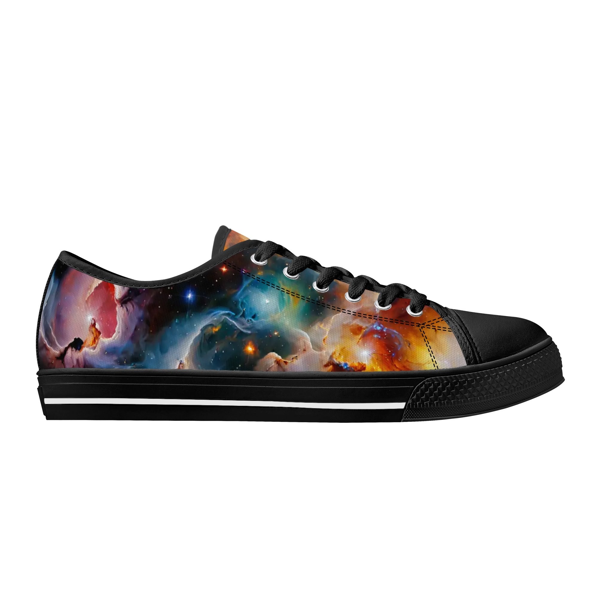 Nebula Scape Canvas Lowtops (black right outside)