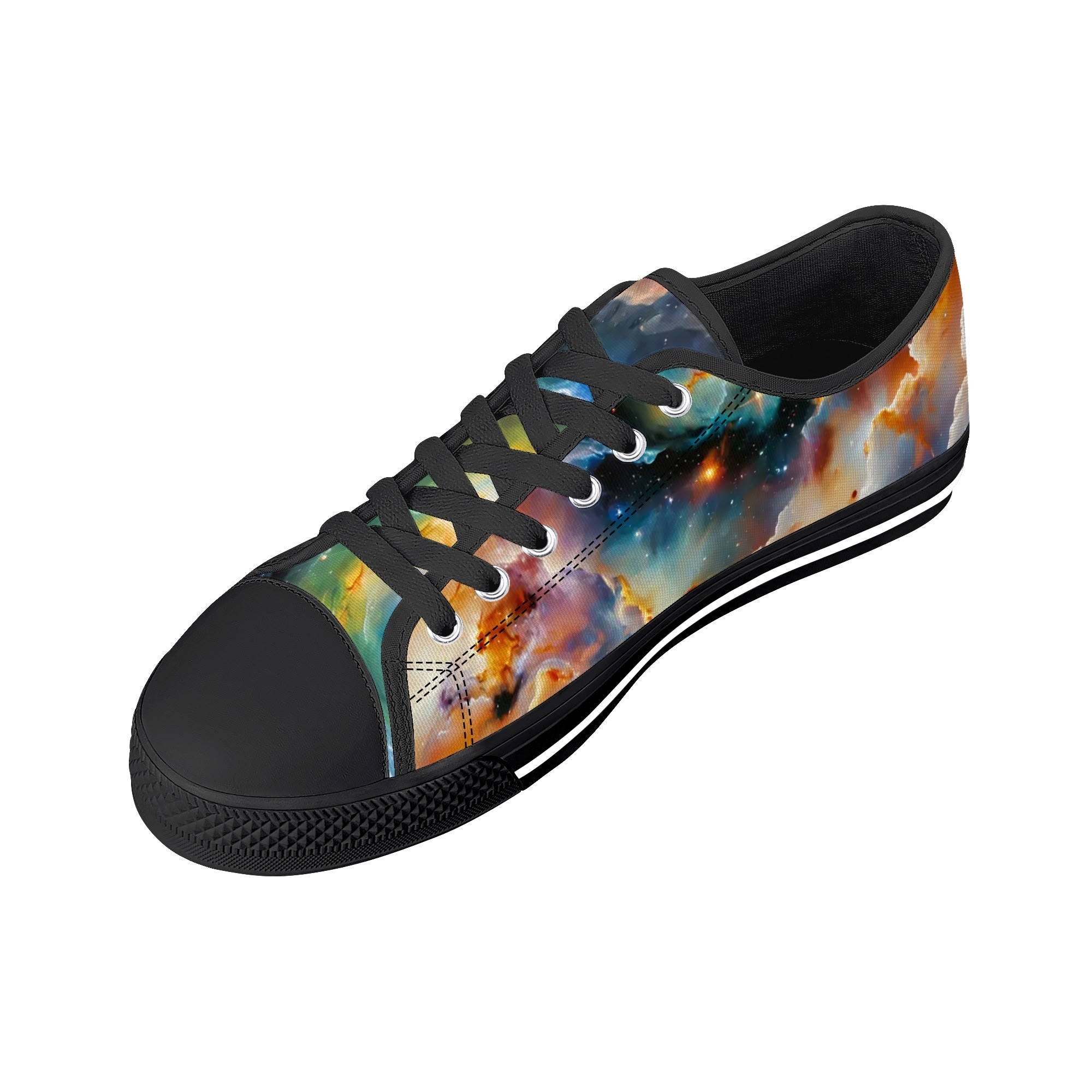 Nebula Scape Canvas Lowtops (black right above angled)