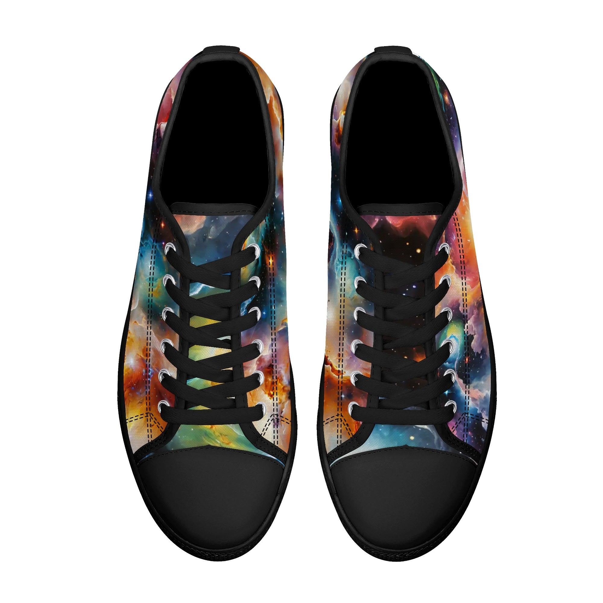 Nebula Scape Canvas Lowtops (black pair top)