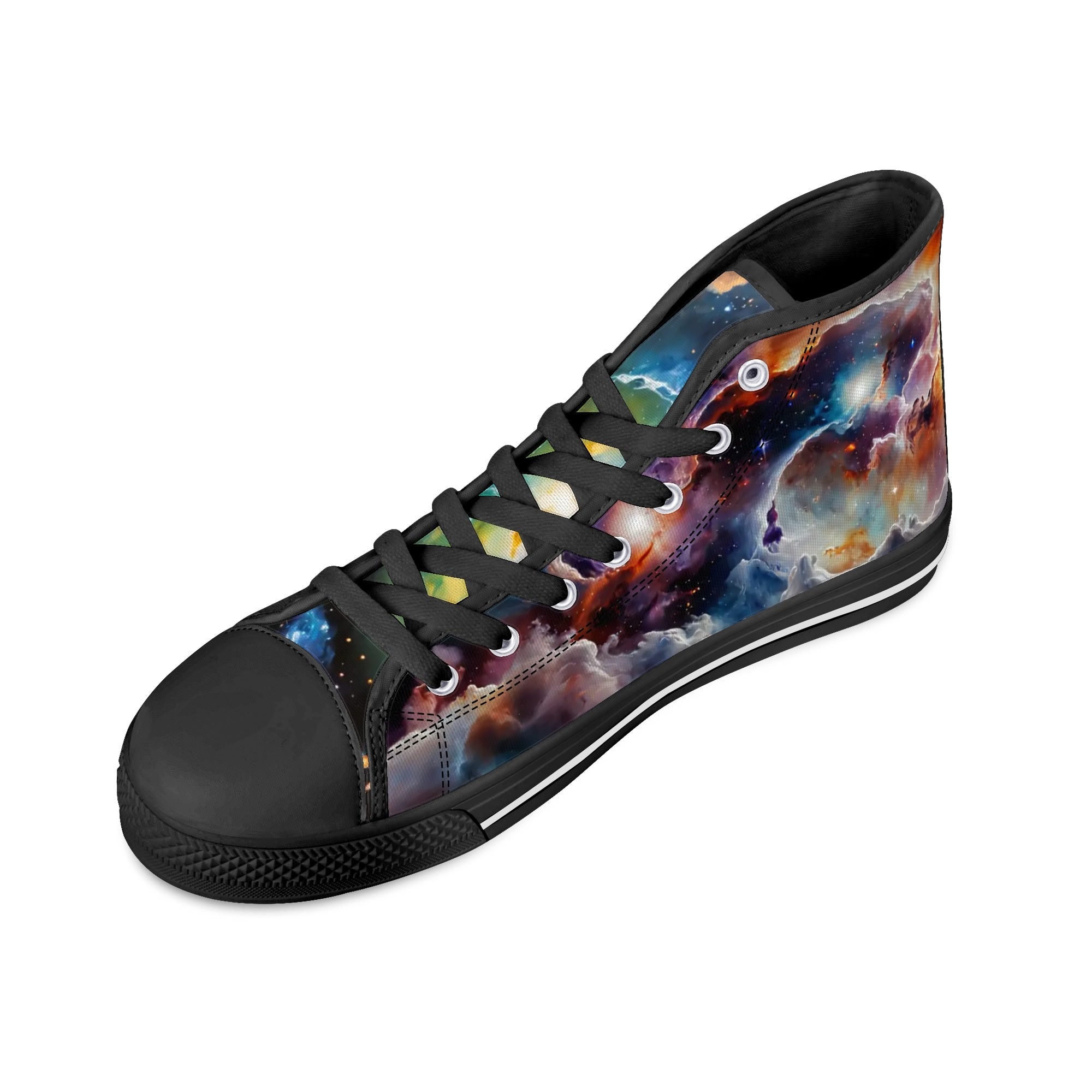 Nebula Scape Canvas Hightops (black right above angled)