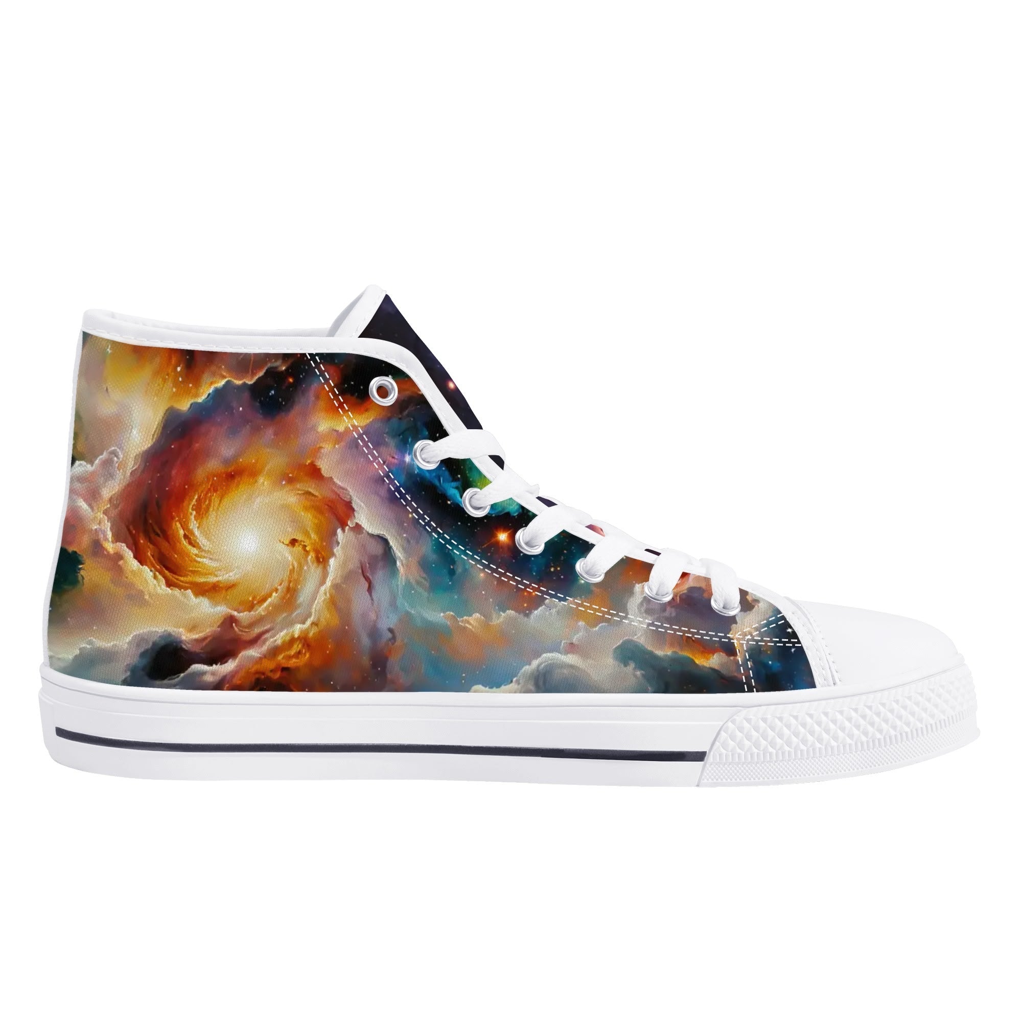 Nebula Scape Canvas Hightops (white left inside)