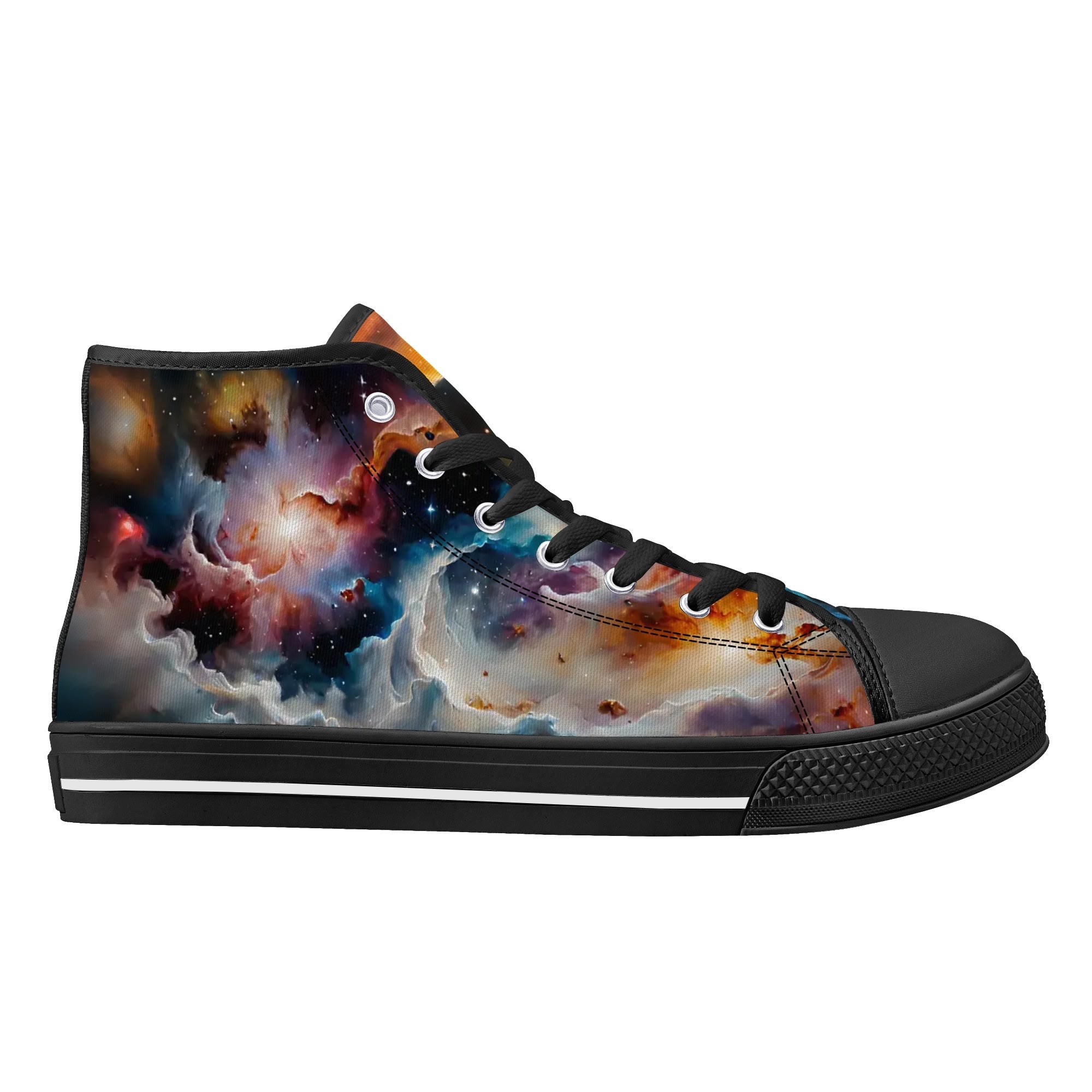 Nebula Scape Canvas Hightops (black right outside)