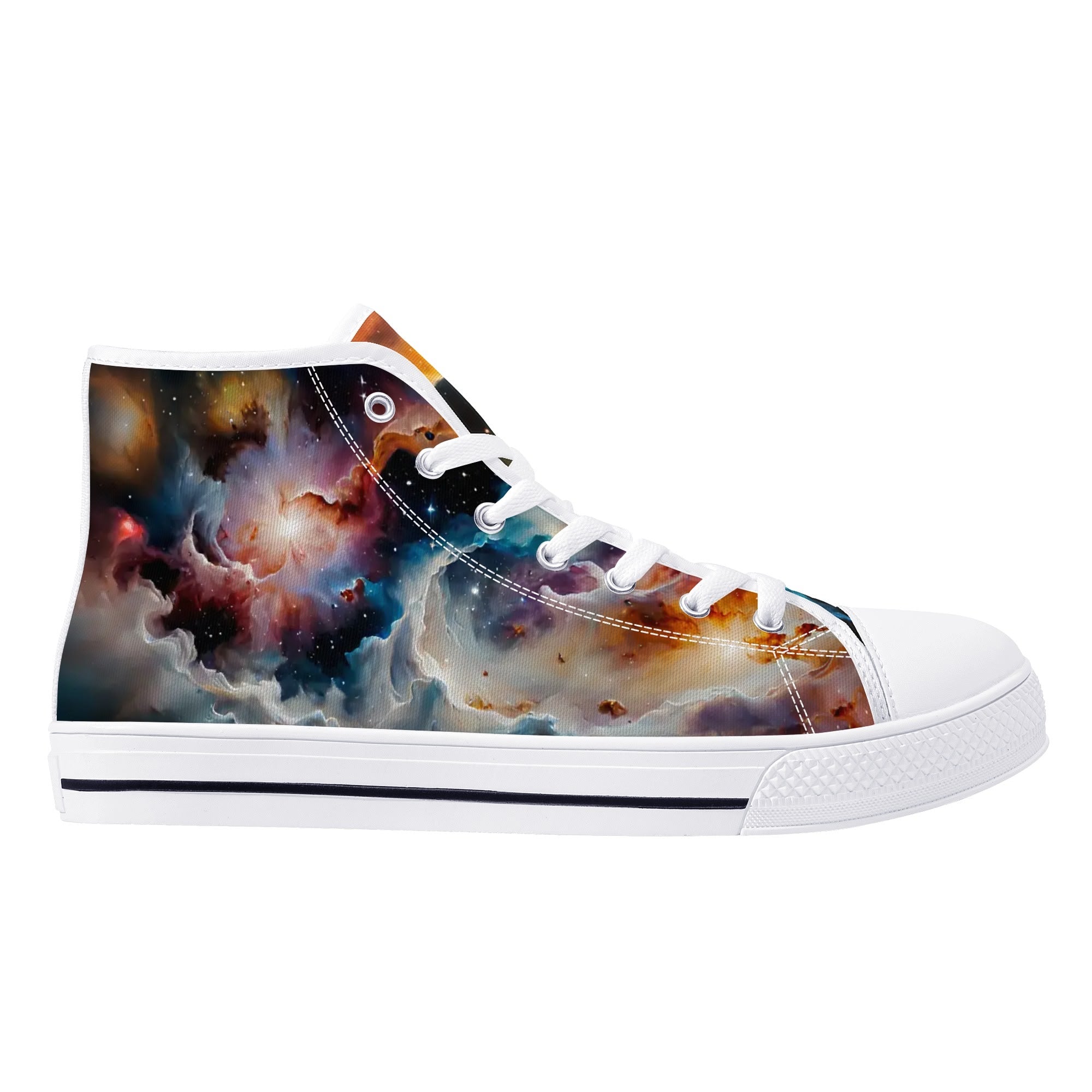 Nebula Scape Canvas Hightops (white right outside)