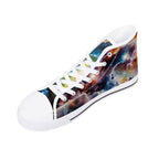 Nebula Scape Canvas Hightops (white right above angled)
