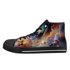 Nebula Scape Canvas Hightops (black left outside)